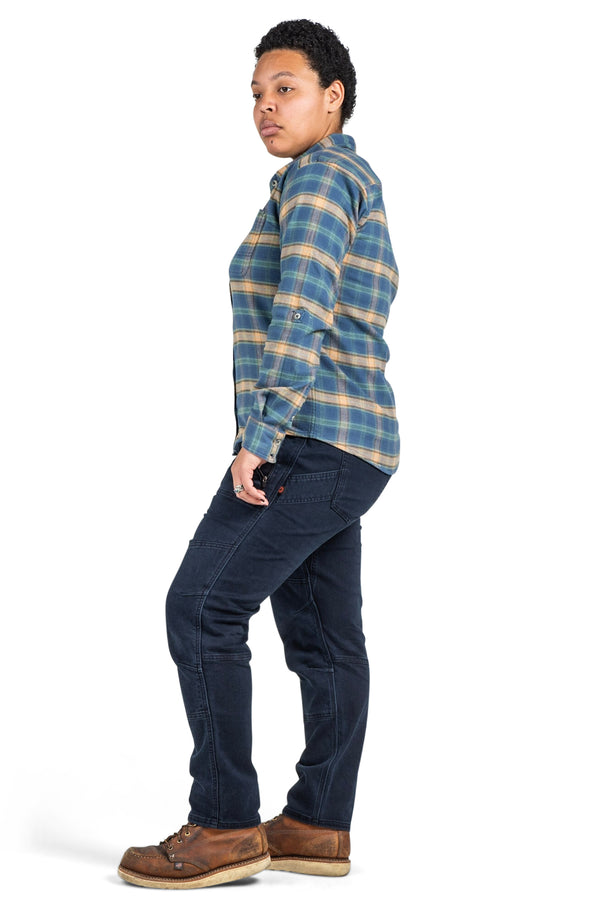 Dovetail Workwear Christa DIY In Sulphur Navy Denim