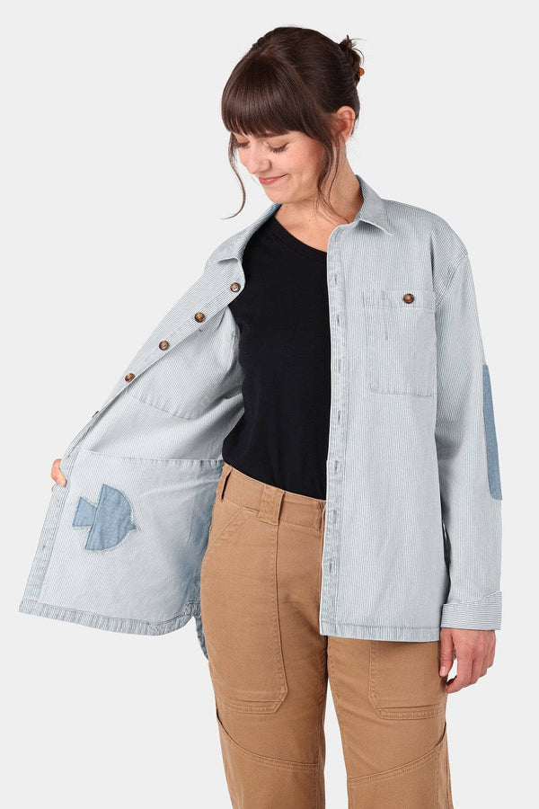 dovetail workwear DIY Shirt Jac in Washboard Stripe