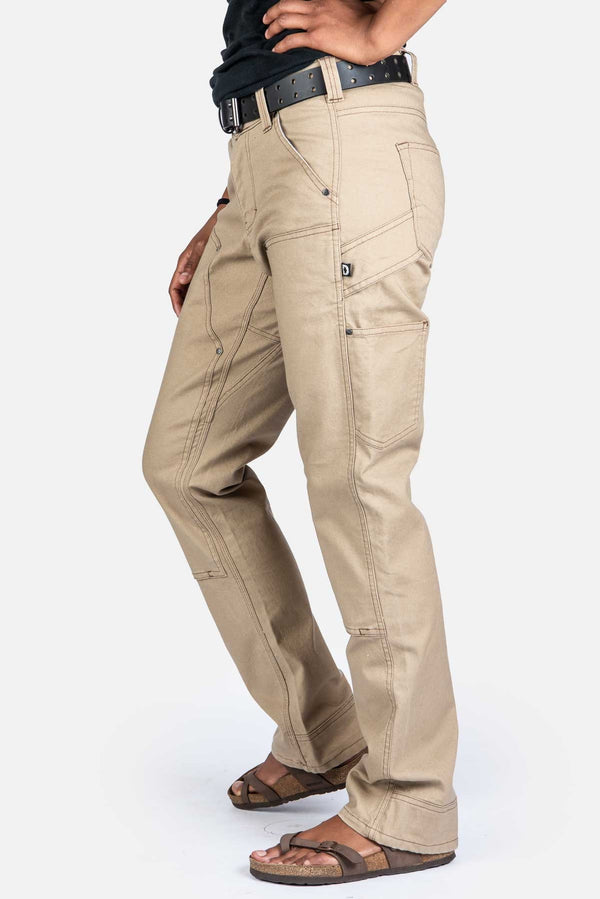Dovetail Workwear Anna Taskpant In Khaki Canvas