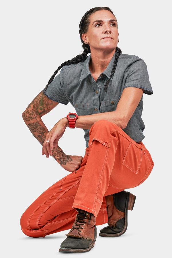 Dovetail Workwear Anna Taskpant In Paprika Canvas
