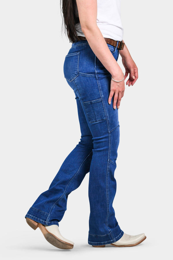 Dovetail Workwear DX Bootcut In Blue Sky Denim