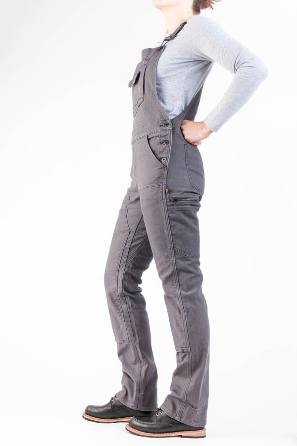 Dovetail Workwear Freshley Overalls In Grey Canvas