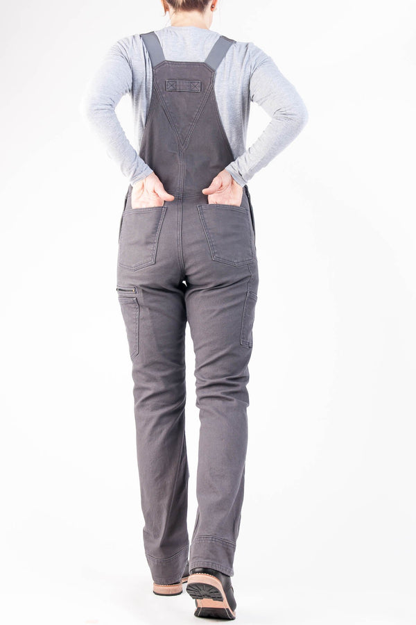 Dovetail Workwear Freshley Overalls In Grey Canvas
