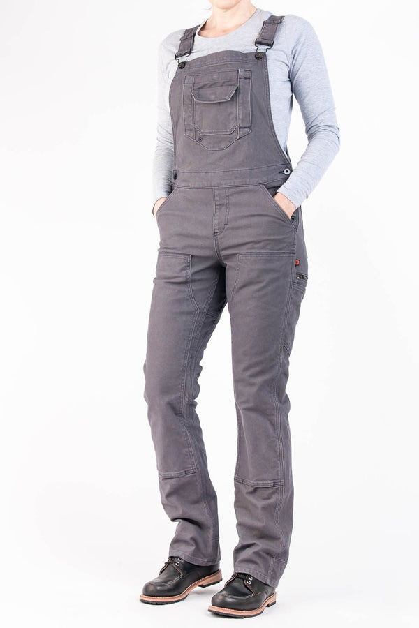 dovetail workwear Freshley Overalls in Grey Canvas