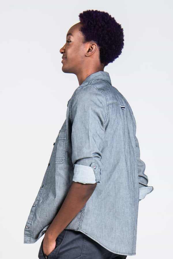 Dovetail Workwear Givens Work Shirt Indigo Stripe