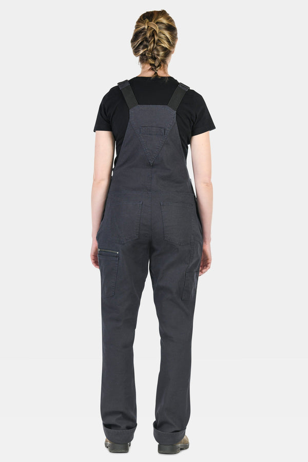 Dovetail Workwear Freshley Maternity Overalls In Navy Stretch Canvas