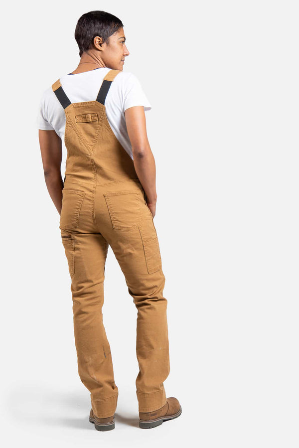 Dovetail Workwear Freshley Overalls In Saddle Brown Canvas