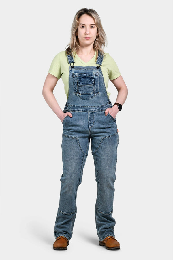 Dovetail Workwear Freshley Overalls In Vintage Indigo Denim