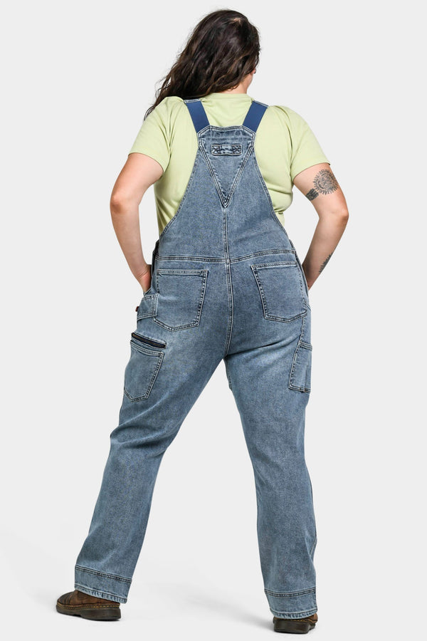 Dovetail Workwear Freshley Overalls In Vintage Indigo Denim