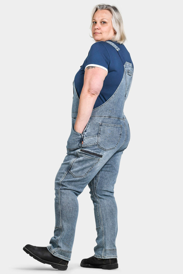 Dovetail Workwear Freshley Overalls In Vintage Indigo Denim