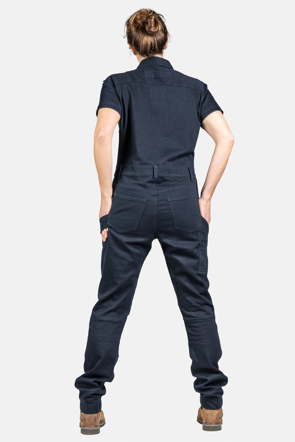 Dovetail Workwear Hadley Short Sleeve Coveralls In Sulfur Navy