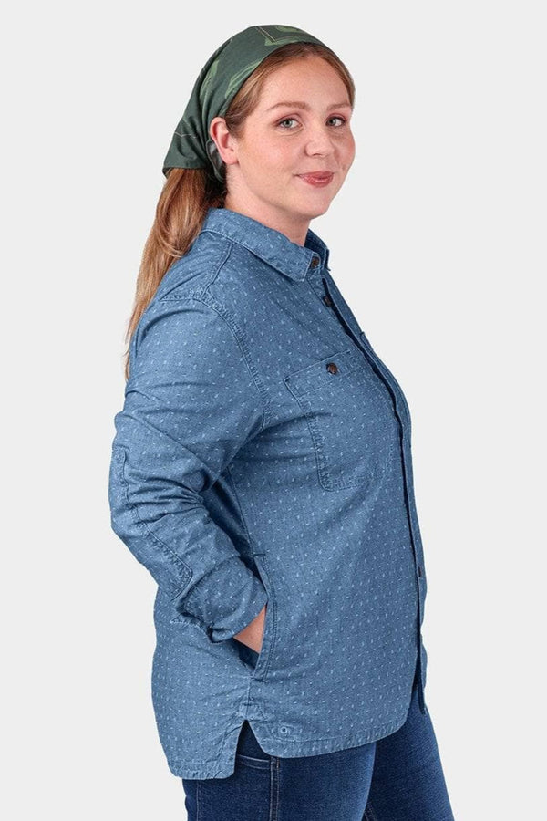 Dovetail Workwear John Deere X Dovetail Workwear Cultivator Work Shirt In Indigo Blue Dobby