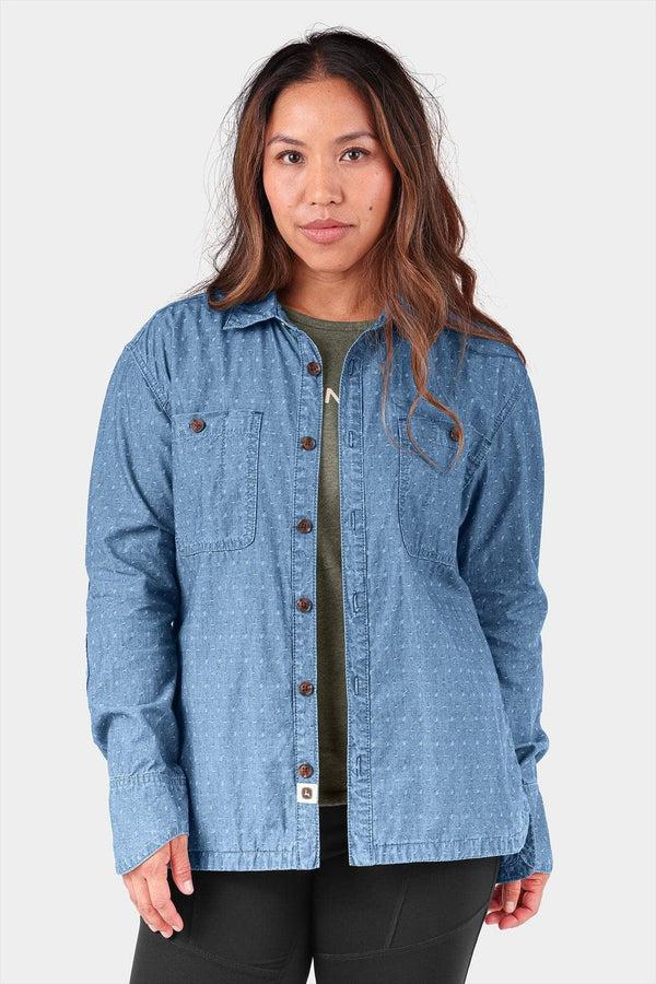 dovetail workwear John Deere X Dovetail Workwear Cultivator Work Shirt in Indigo Blue Dobby