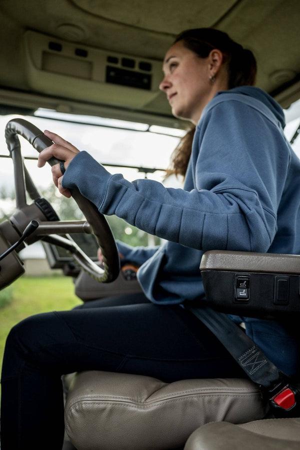 Dovetail Workwear John Deere X Dovetail Workwear Early Bird Hoodie In Steele Blue
