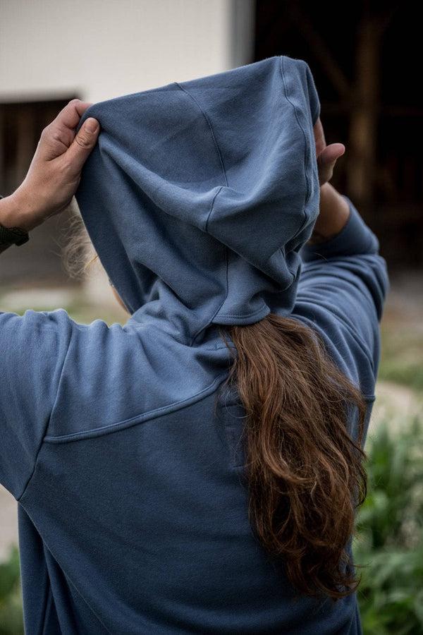 Dovetail Workwear John Deere X Dovetail Workwear Early Bird Hoodie In Steele Blue