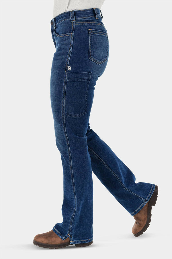 dovetail Workwear John Deere X Dovetail Workwear Into Town Bootcut Jean In Classic Indigo Blue Denim