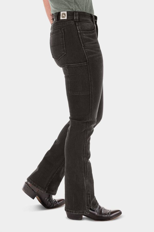 Dovetail Workwear John Deere X Dovetail Workwear Into Town Bootcut Jean In Classic Black