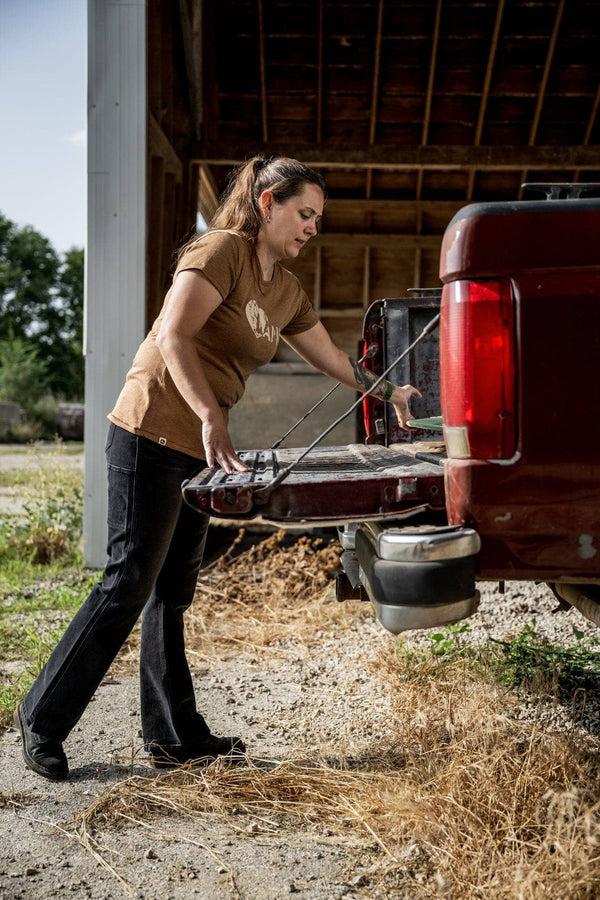 Dovetail Workwear John Deere X Dovetail Workwear Into Town Bootcut Jean In Classic Black