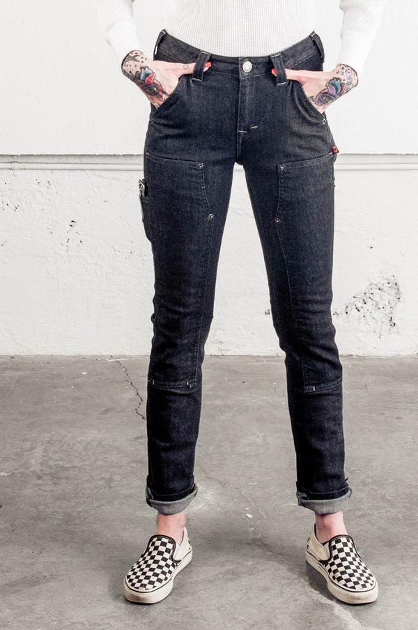 dovetail workwear Maven Slim in Heathered Black Denim