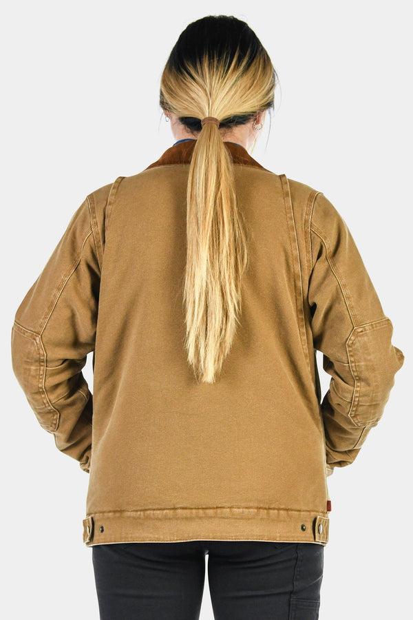 Dovetail Workwear Old School Trucker Canvas Work Jacket In Vintage Brown