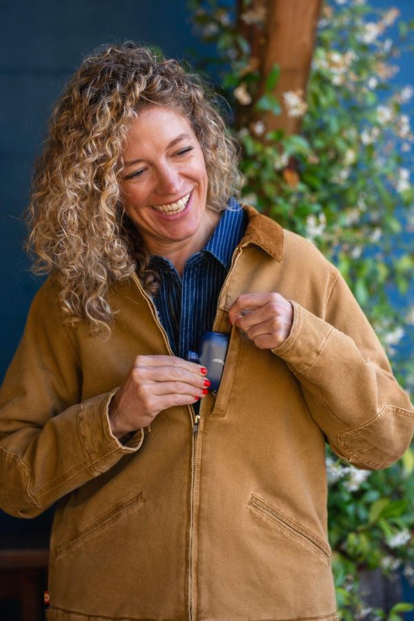 Dovetail Workwear Old School Trucker Canvas Work Jacket In Vintage Brown