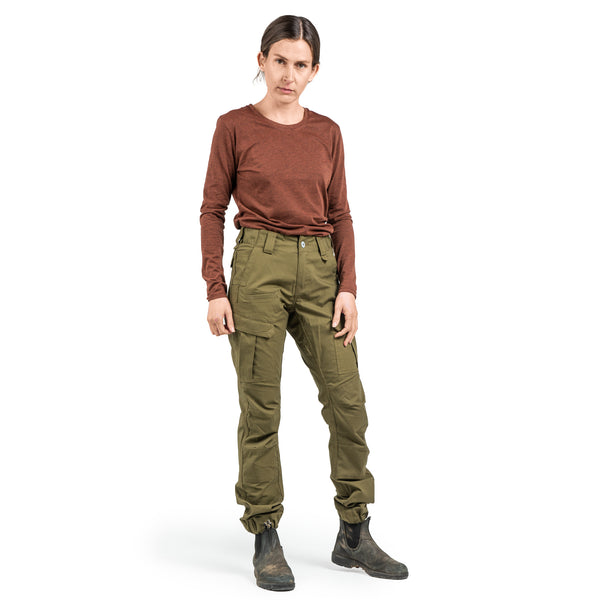 Dovetail Workwear Ready Set Cargo In Olive Green Ripstop