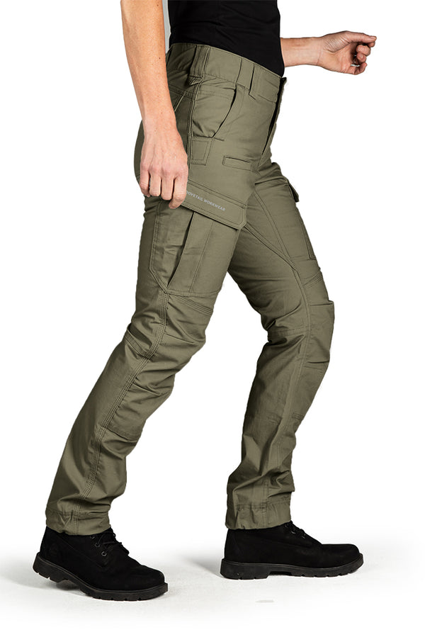 dovetail workwear Ready Set Cargo in Olive Green Ripstop