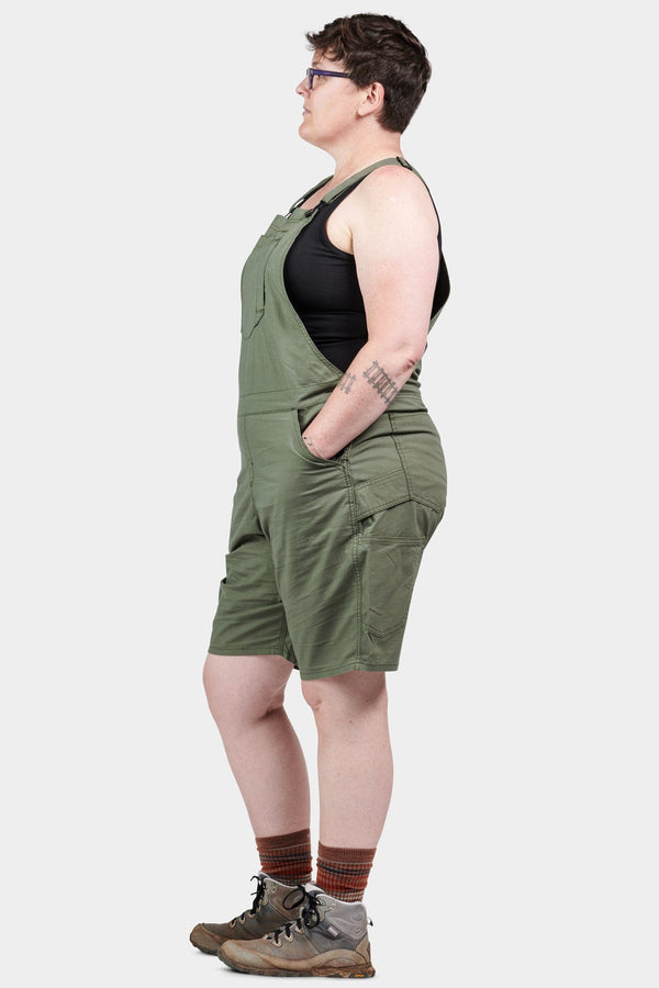 Dovetail Workwear Ultra Light Shortalls In Lichen Green Ripstop