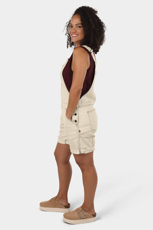 Dovetail Workwear Utility Denim Shortall In Ecru Denim