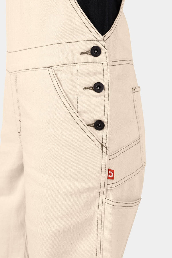 Dovetail Workwear Utility Denim Shortall In Ecru Denim