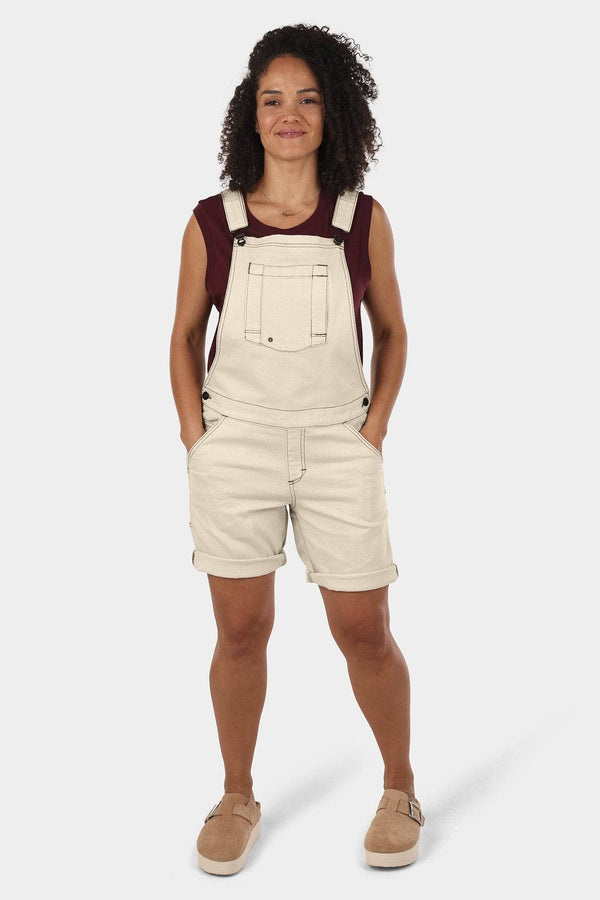 dovetail workwear Utility Denim Shortall in Ecru Denim
