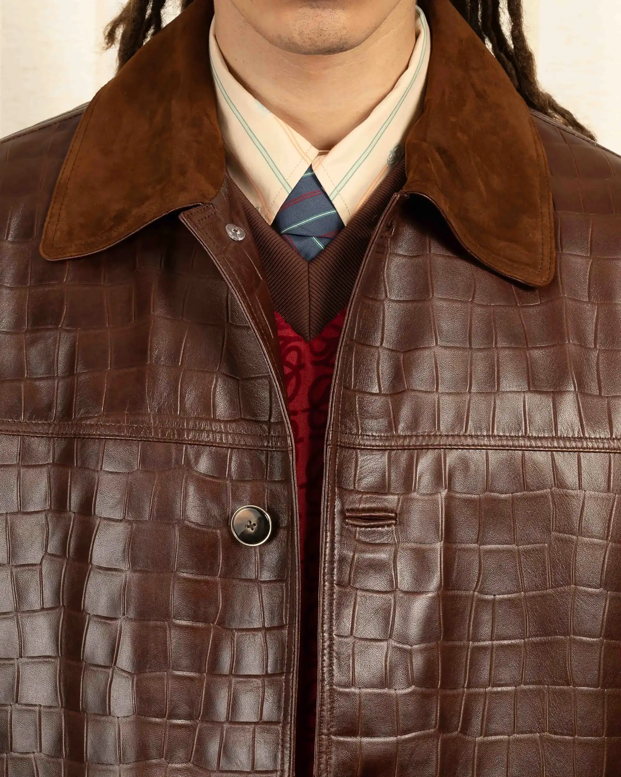 Drôle De Monsieur La Veste Cuir Croco