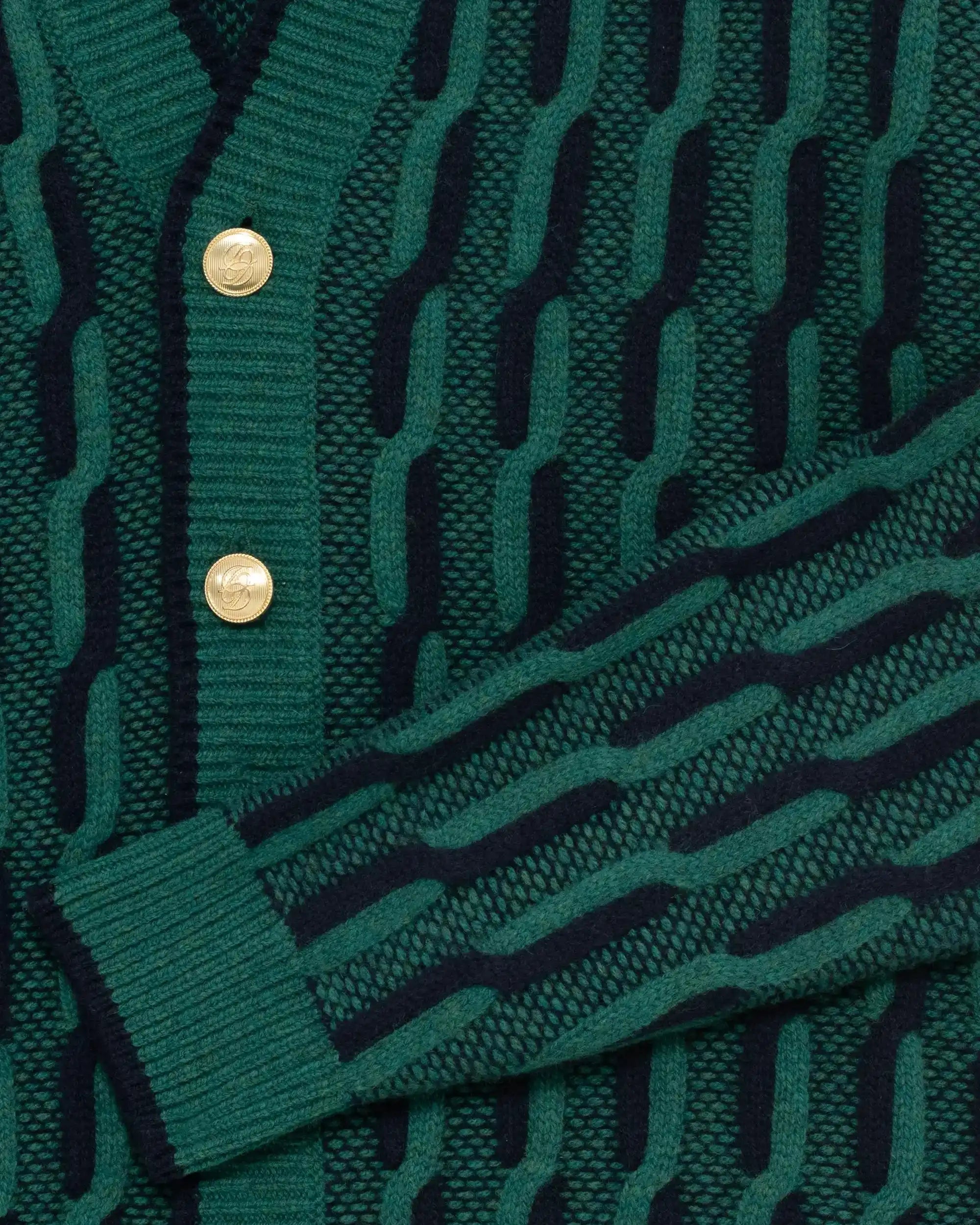 Drôle De Monsieur Le Cardigan Torsades Bicolore