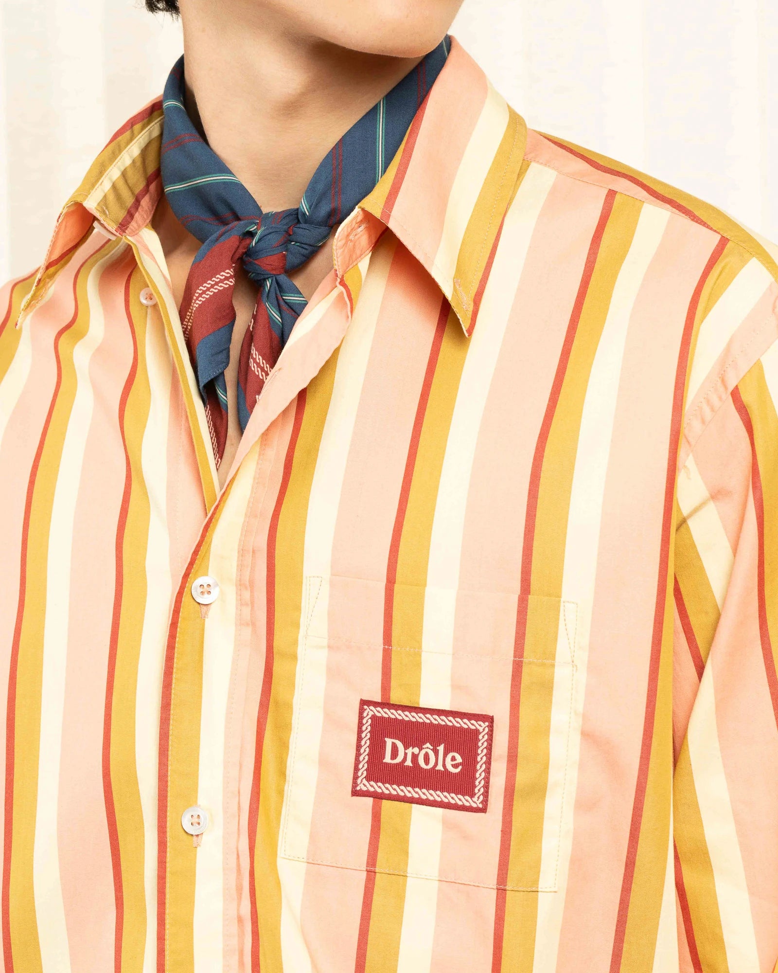 Drôle De Monsieur Le Foulard Rayé Monogramme
