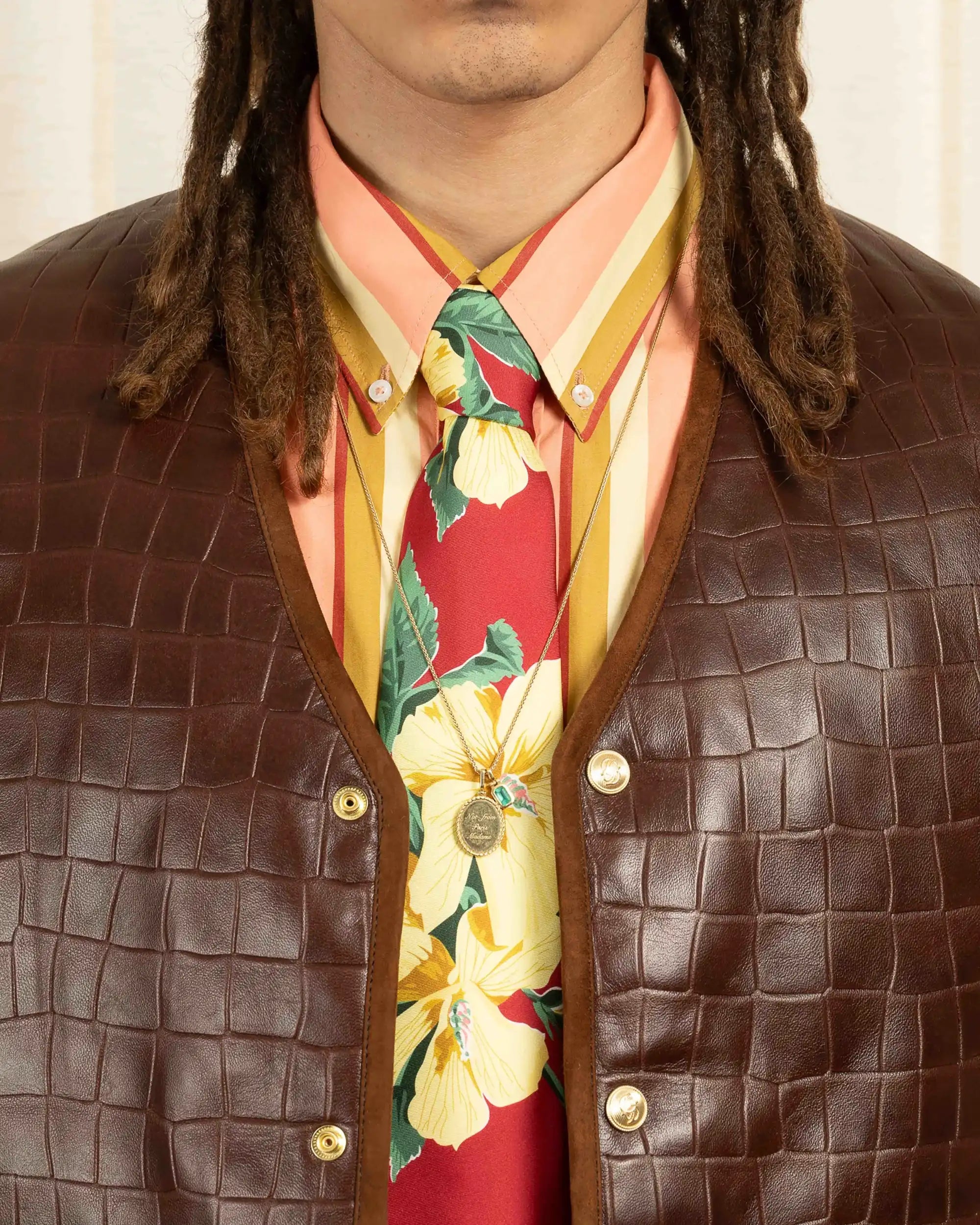Drôle De Monsieur Le Gilet Cuir Croco