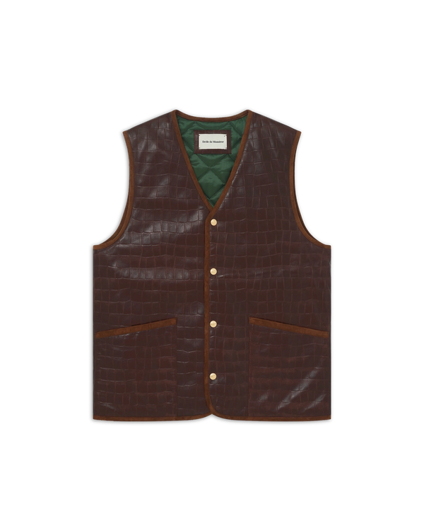 drôle de monsieur Le Gilet Cuir Croco
