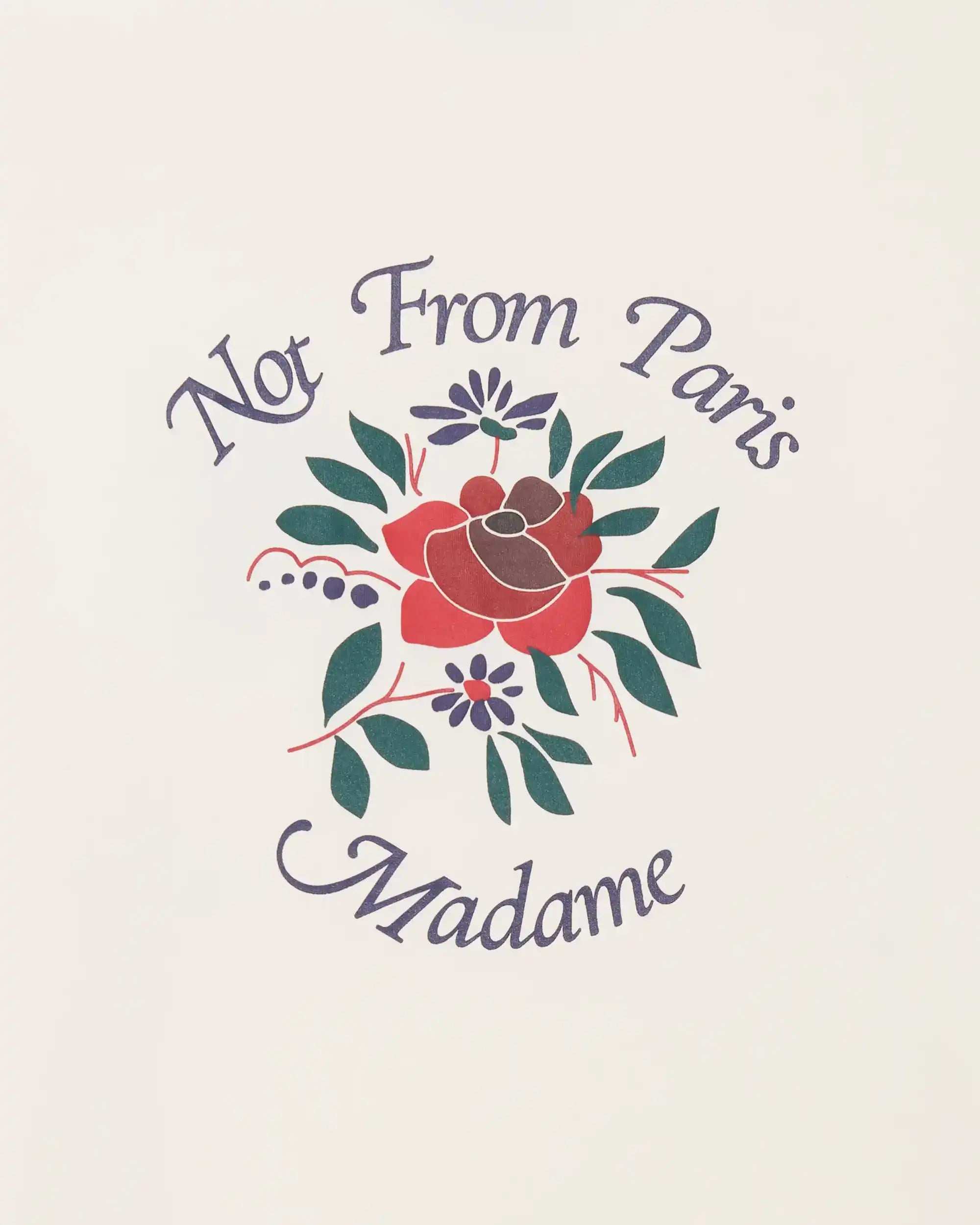 Drôle De Monsieur Le T-Shirt Slogan Fleurs