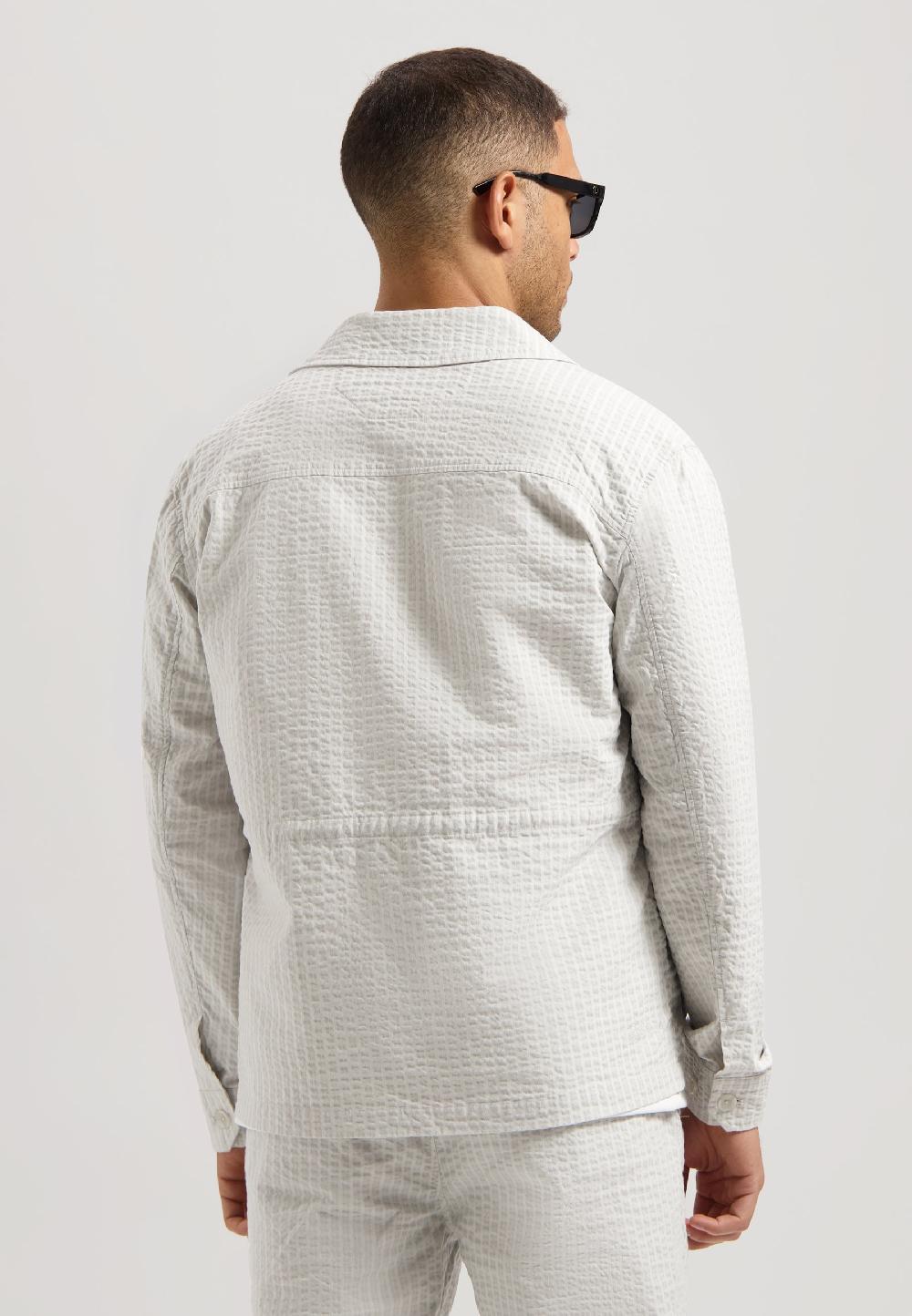 Dstrezzed Alcie Safari Jacket Seersucker Silver Birch
