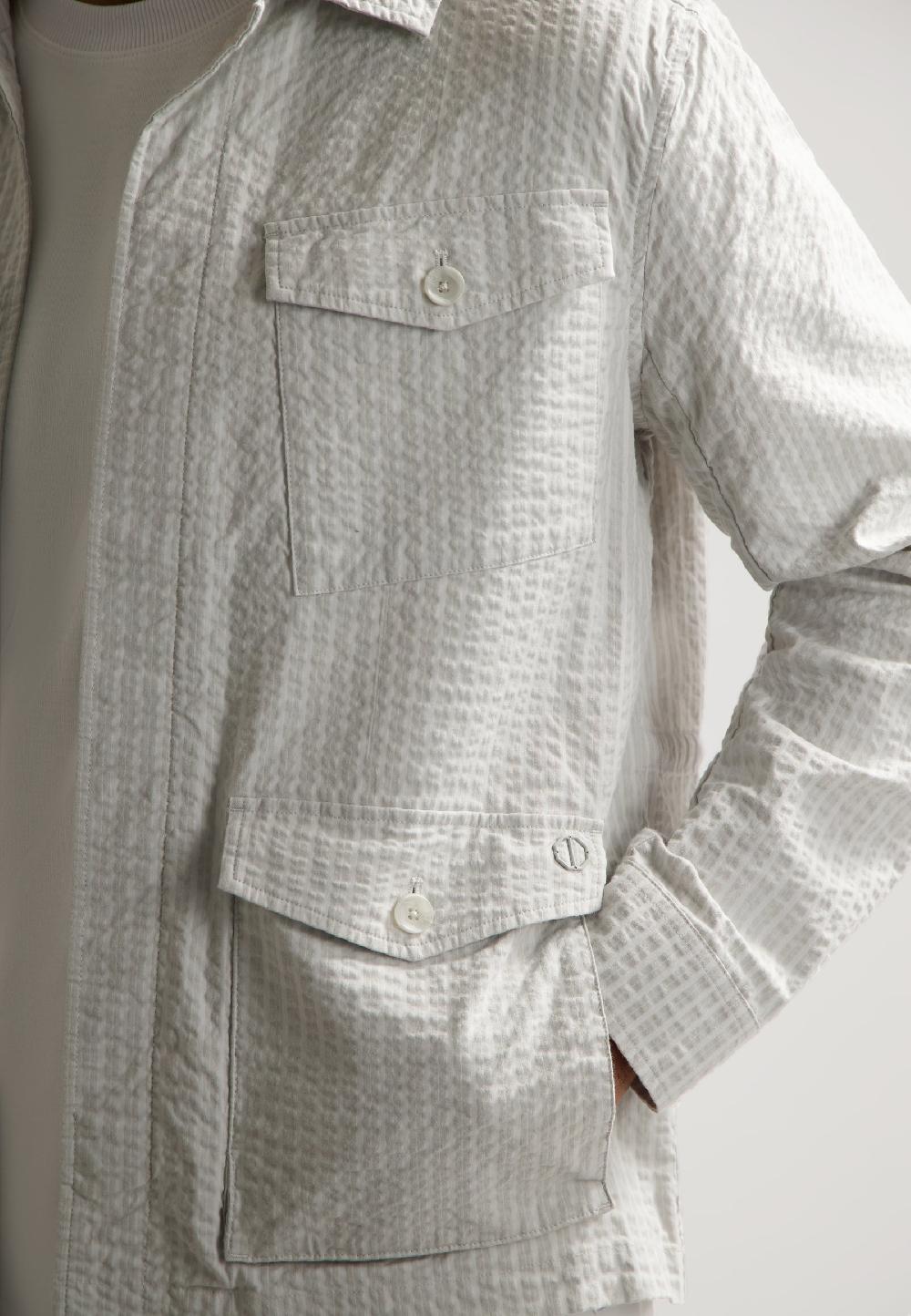 Dstrezzed Alcie Safari Jacket Seersucker Silver Birch