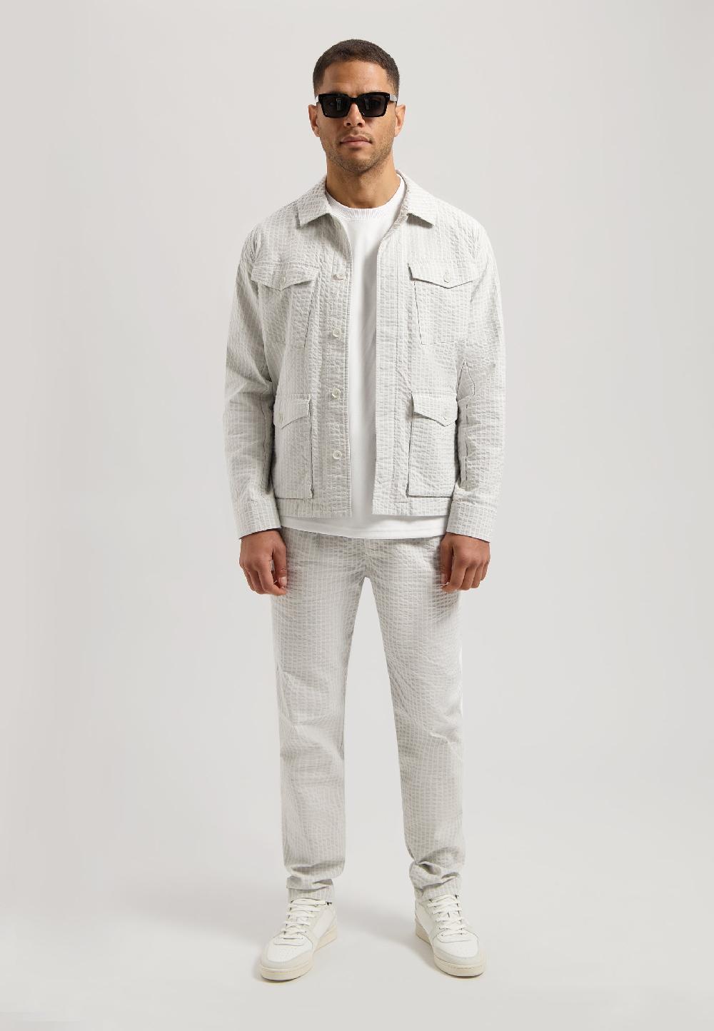 Dstrezzed Alcie Safari Jacket Seersucker Silver Birch