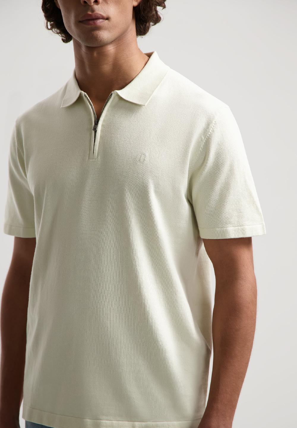Dstrezzed Dorian Zip Polo Silver Birch
