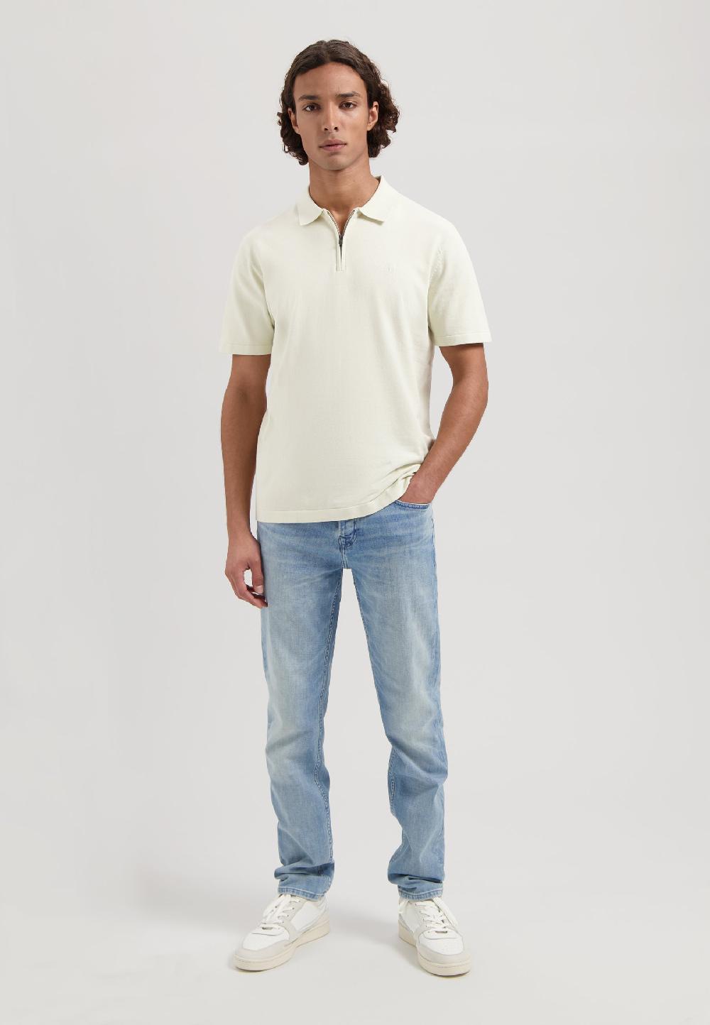 Dstrezzed Dorian Zip Polo Silver Birch