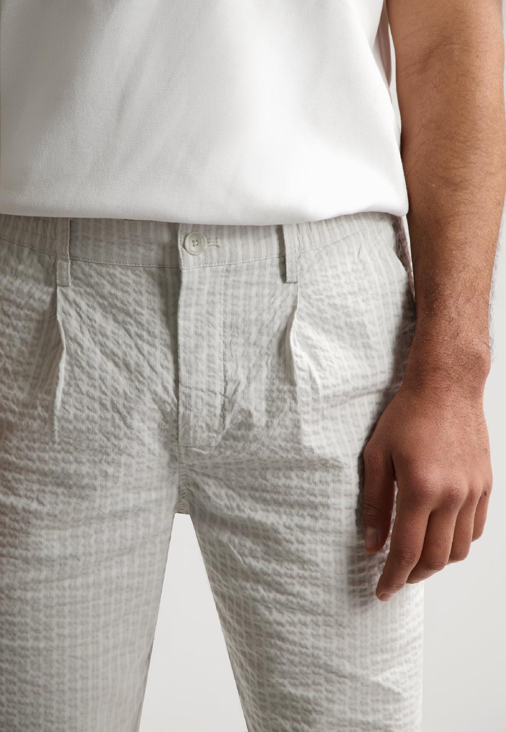Dstrezzed Logan Easy Pants Seersucker Silver Birch