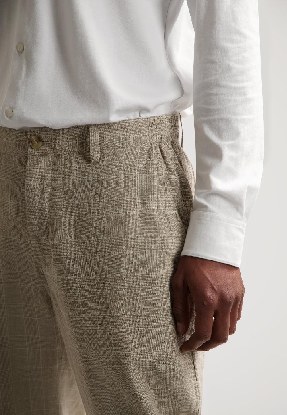 Dstrezzed Logan Pants Linen Check Timber Wolf