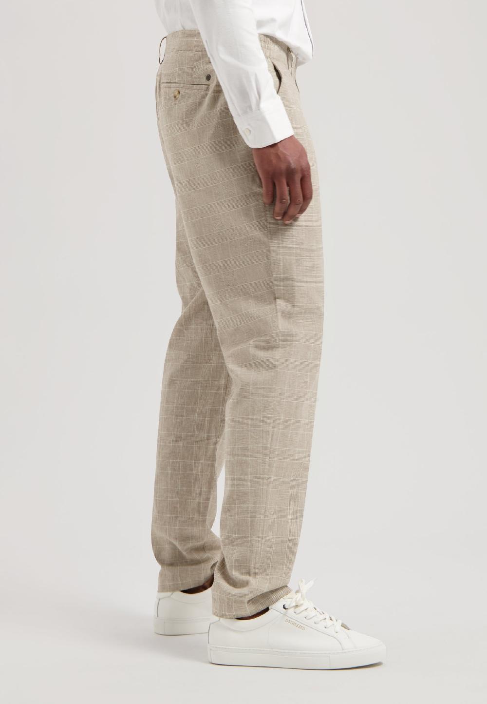 Dstrezzed Logan Pants Linen Check Timber Wolf