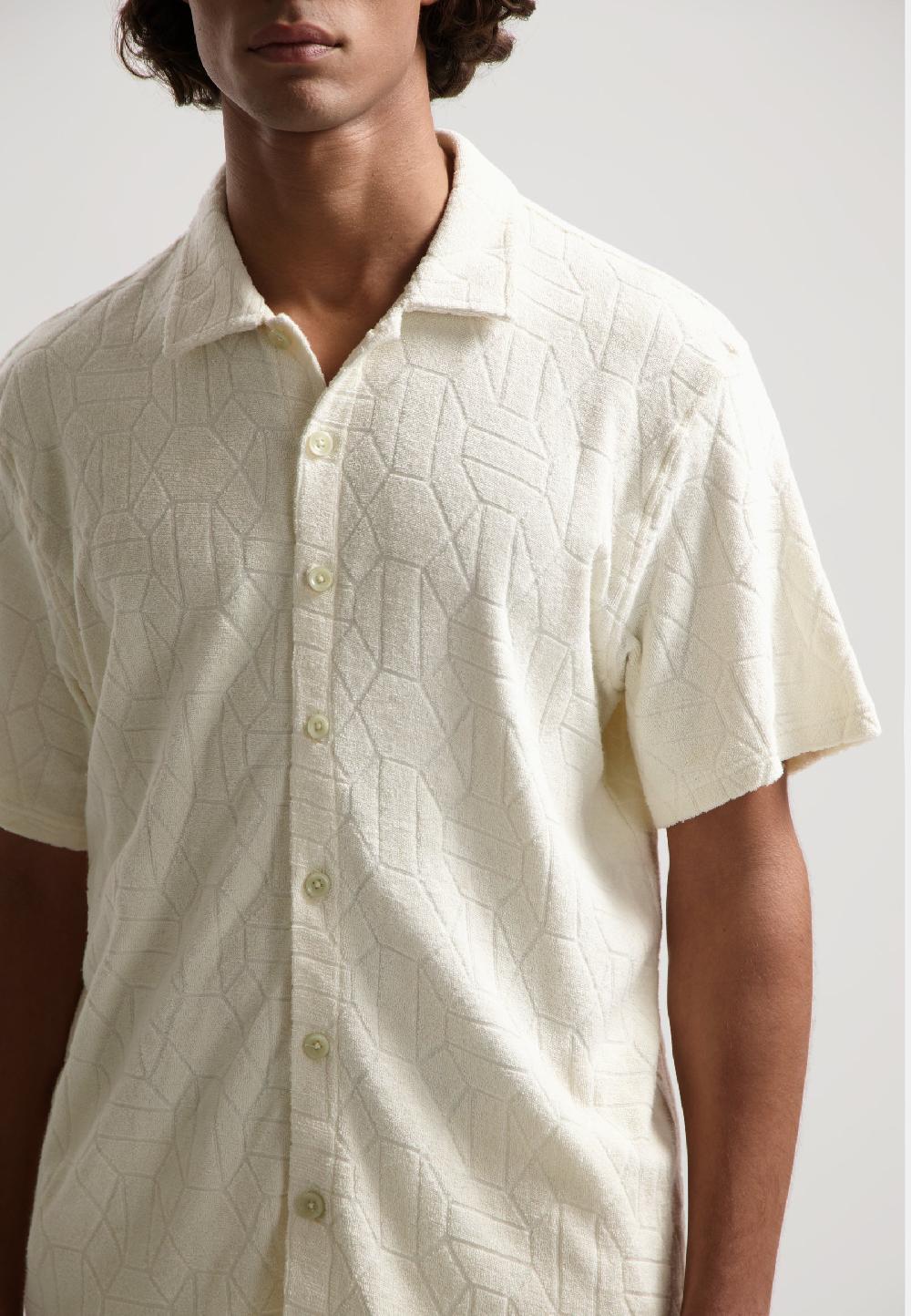 Dstrezzed Myron Shirt Jacquard Toweling Offwhite