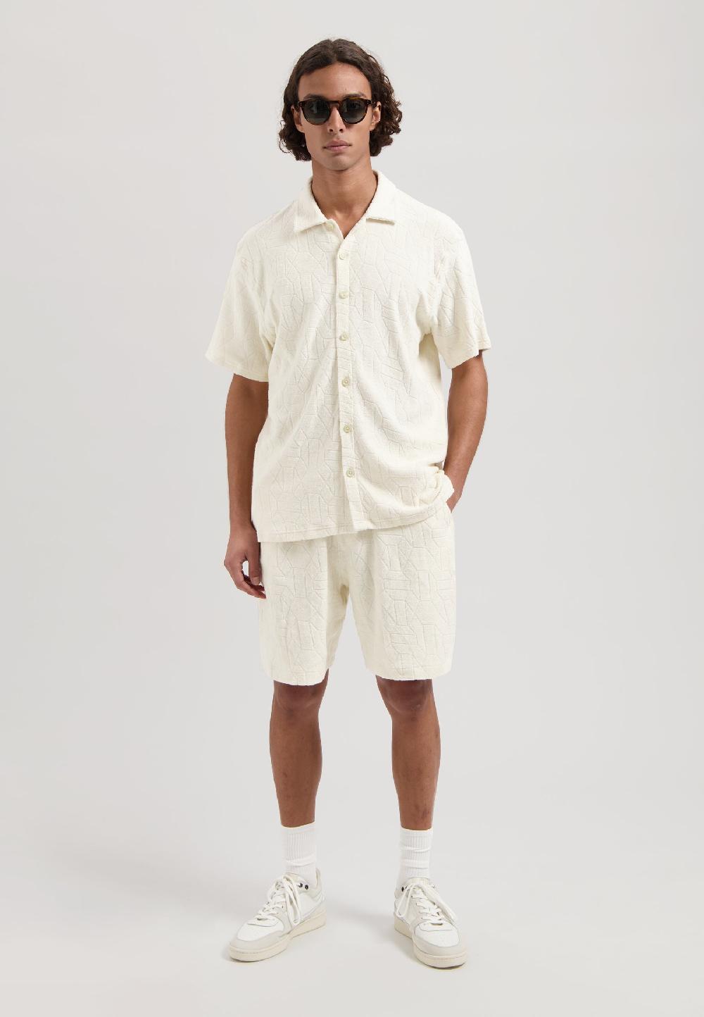 Dstrezzed Myron Shirt Jacquard Toweling Offwhite