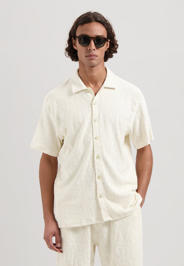 dstrezzed Myron Shirt Jacquard Toweling Offwhite