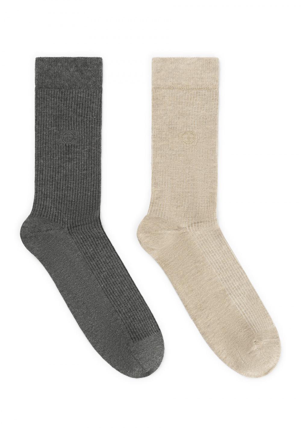 Dstrezzed Rib Socks 2-Pack Grey + Navy Melange