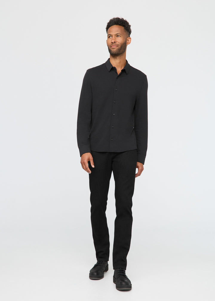 Duer Air Flow Pique Button Down - Black